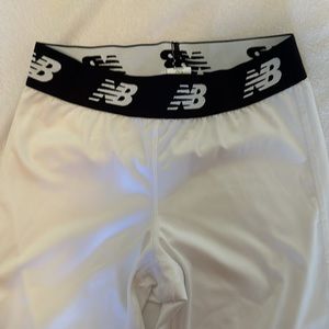 LEAVING CLOSET. NB compression tights. White w/black band. Adult SM. Worn once
